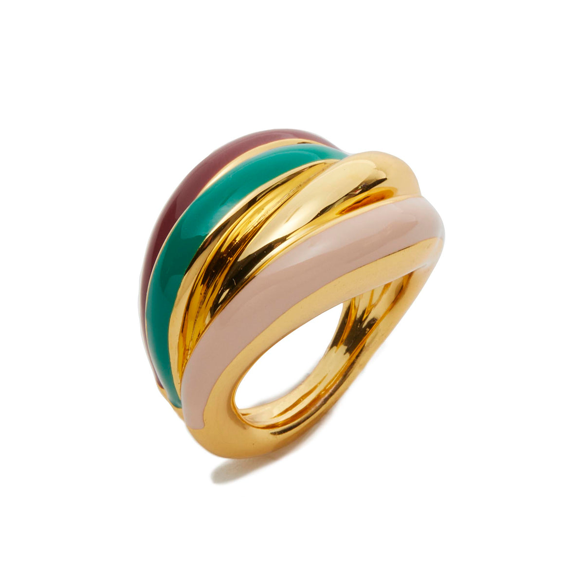 Lele Sadoughi RING ONE SIZE JADE MULTI STACKING RING