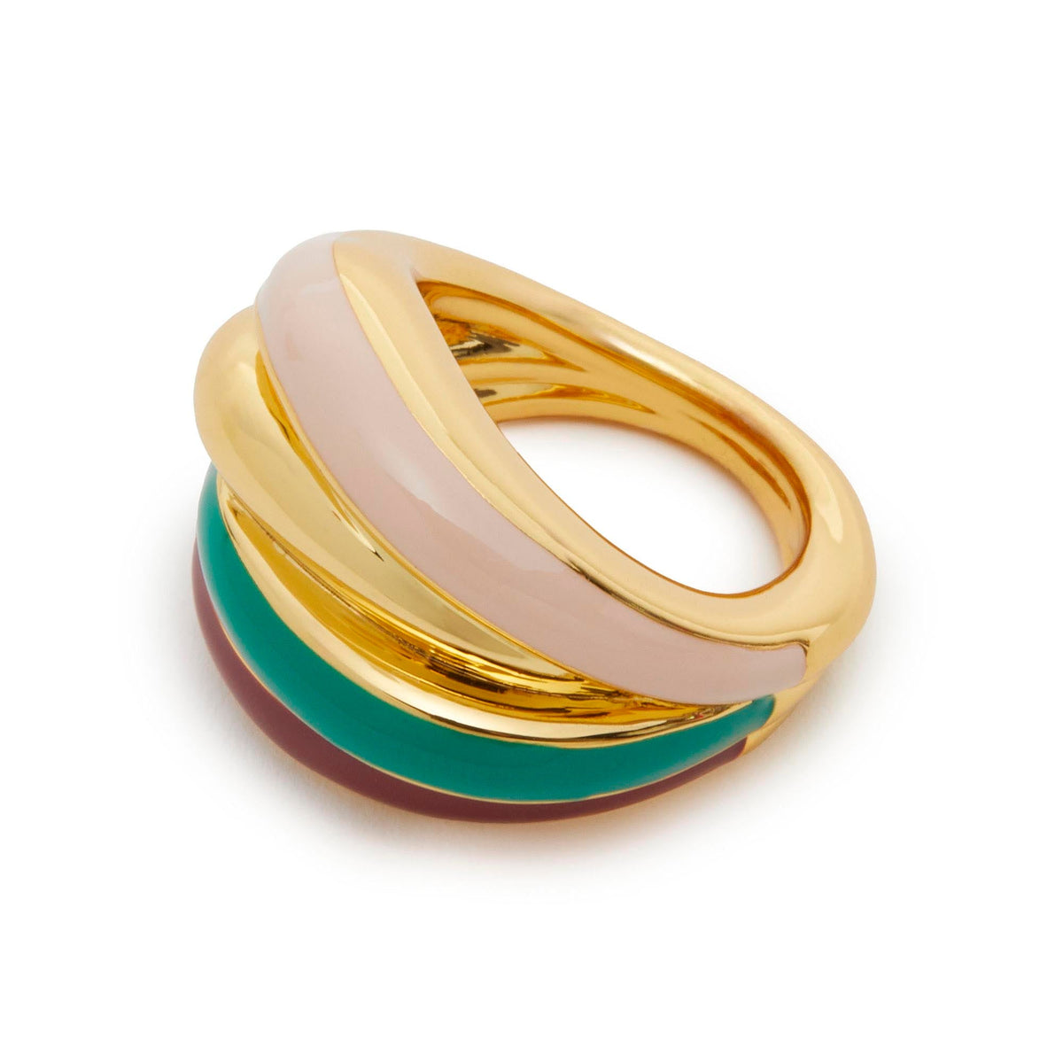 Lele Sadoughi RING ONE SIZE JADE MULTI STACKING RING