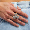 Lele Sadoughi RINGS ONE SIZE CRYSTAL PAVE TRILLIUM STRETCH RING
