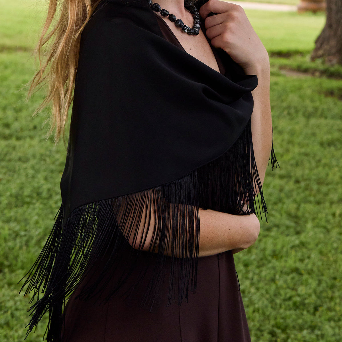 Lele Sadoughi SCARF JET AUDREY FRINGE SCARF