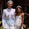 Lele Sadoughi SCARF LITTLE HOUSE ON THE PRAIRIE CAROLINE AUDREY EYELET TRIM SCARF
