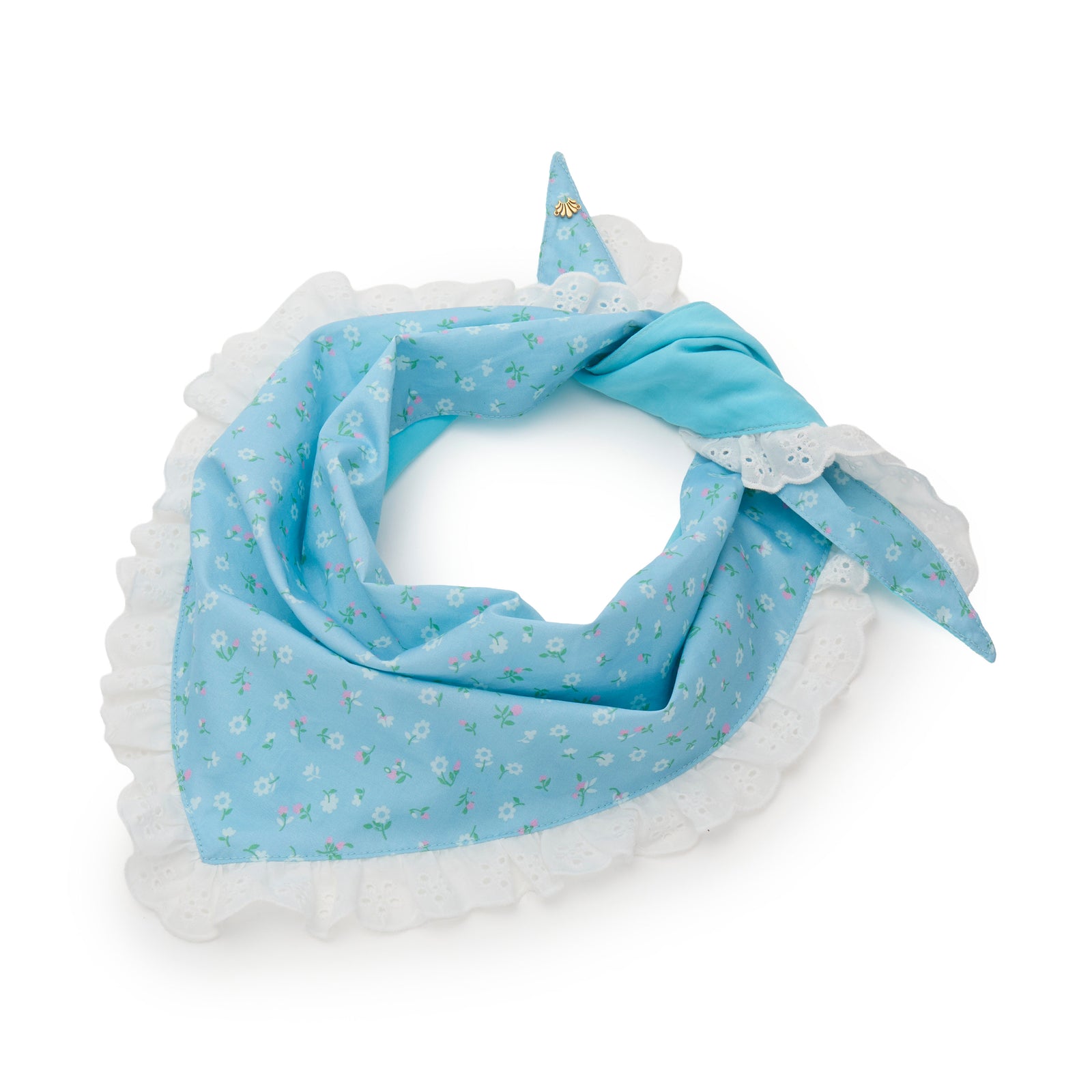 Lele Sadoughi SCARF LITTLE HOUSE ON THE PRAIRIE COUNTRY GIRLS AUDREY EYELET TRIM SCARF