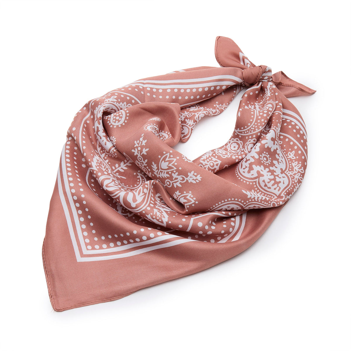 Lele Sadoughi SCARVES BLUSH PAISLEY SQUARE SATIN SCARF