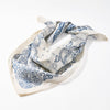 Lele Sadoughi SCARVES IVORY NAVY PAISLEY SQUARE SATIN SCARF