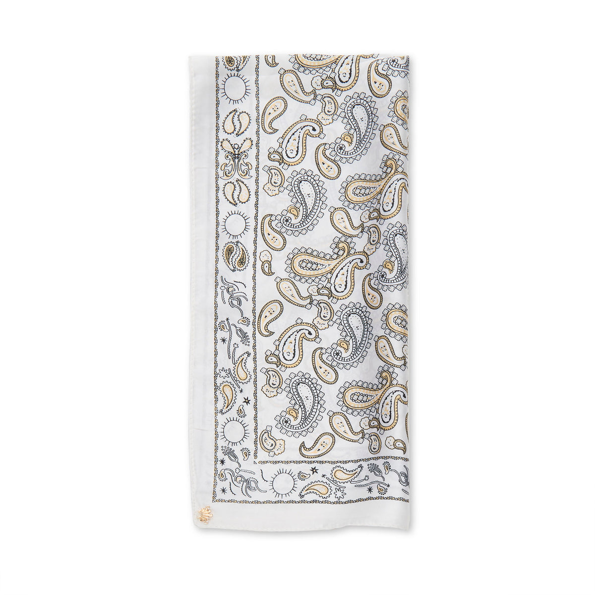 Lele Sadoughi SCARVES IVORY PAISLEY SQUARE SCARF