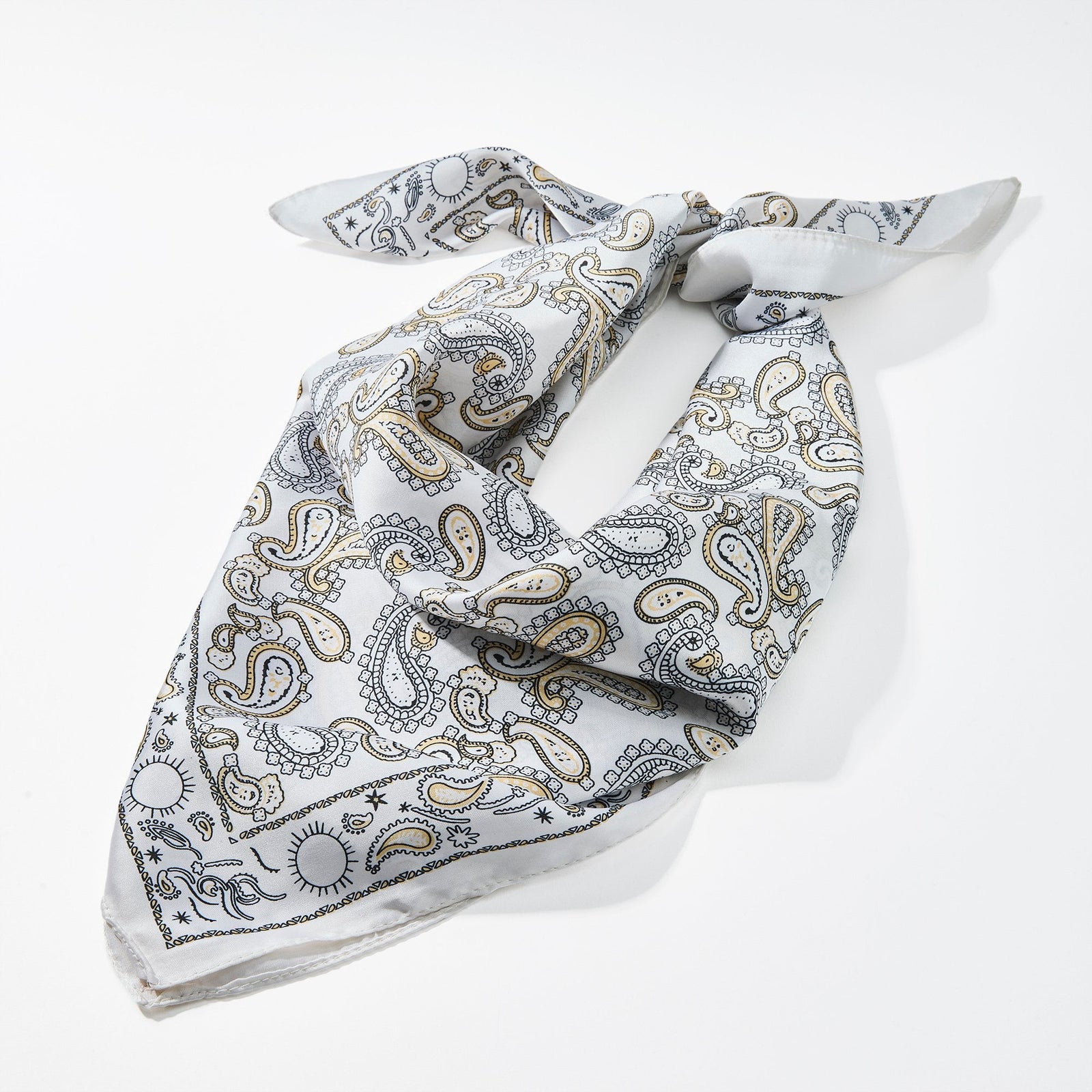 Lele Sadoughi SCARVES IVORY PAISLEY SQUARE SCARF