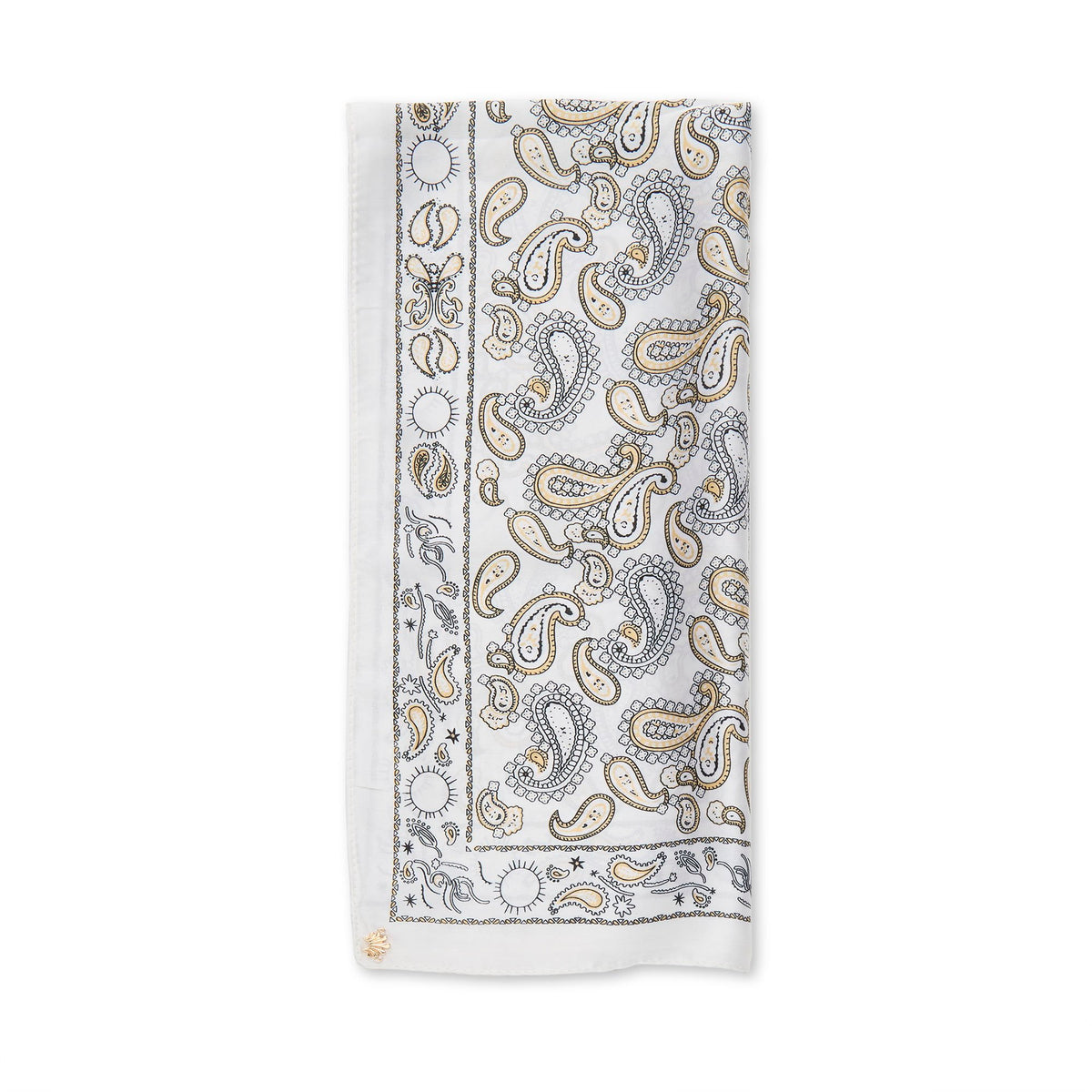 Lele Sadoughi SCARVES IVORY PAISLEY SQUARE SCARF