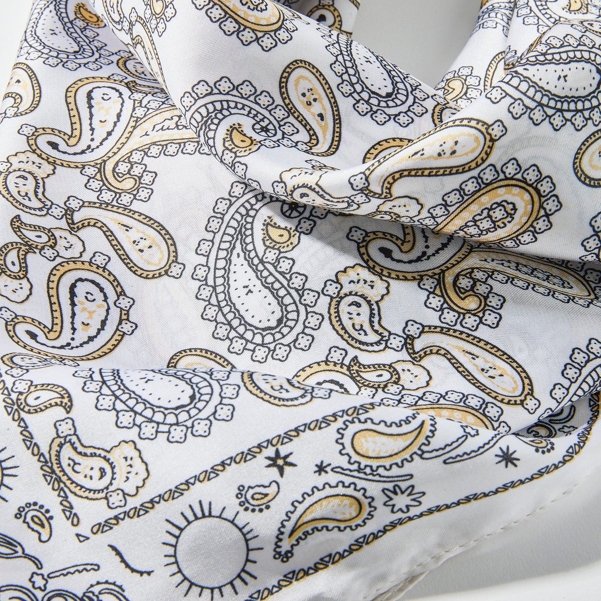 Lele Sadoughi SCARVES IVORY PAISLEY SQUARE SCARF