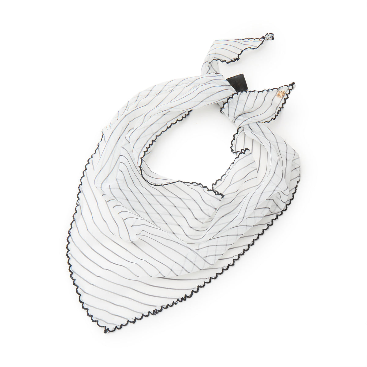 Lele Sadoughi SCARVES IVORY STRIPE AUDREY SCARF