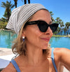 Lele Sadoughi SCARVES IVORY STRIPE AUDREY SCARF