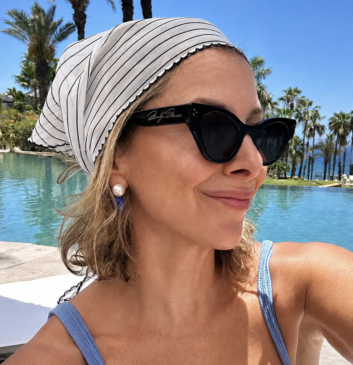 Lele Sadoughi SCARVES IVORY STRIPE AUDREY SCARF