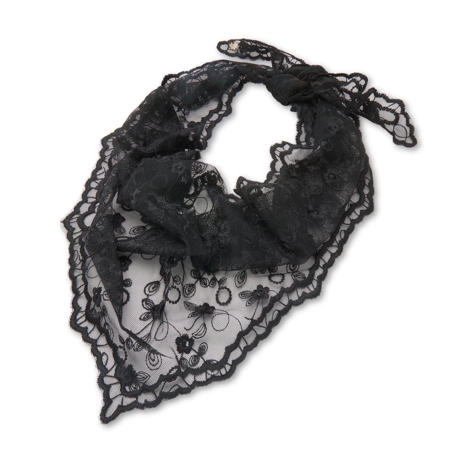 Lele Sadoughi SCARVES JET FLORAL AUDREY LACE SCARF