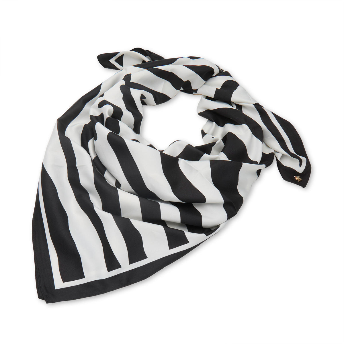 Lele Sadoughi SCARVES JET OVERSIZED ZEBRA SQUARE SATIN SCARF