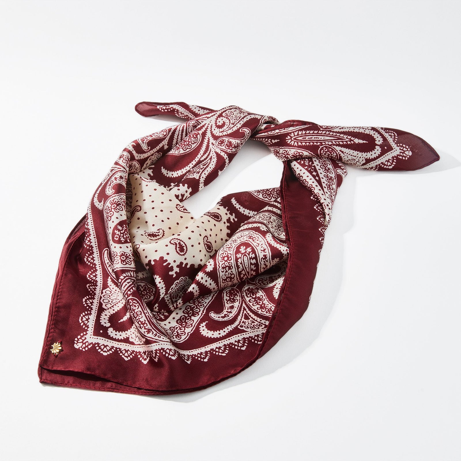 Lele Sadoughi SCARVES MERLOT PAISLEY SQUARE SCARF