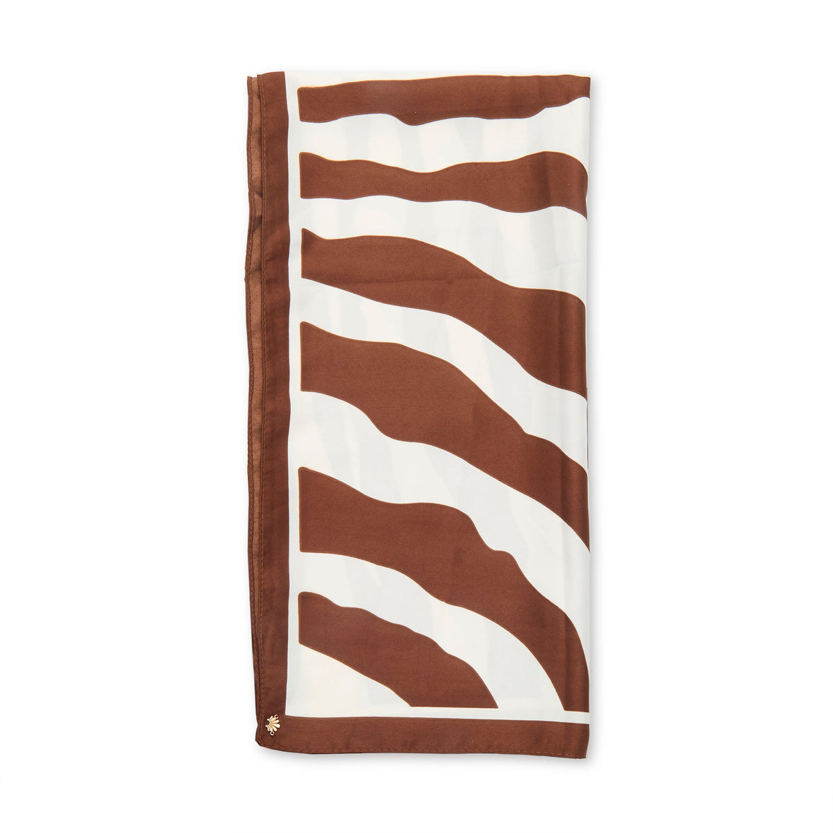Lele Sadoughi SCARVES WALNUT OVERSIZED ZEBRA SQUARE SATIN SCARF