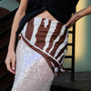 Lele Sadoughi SCARVES WALNUT OVERSIZED ZEBRA SQUARE SATIN SCARF