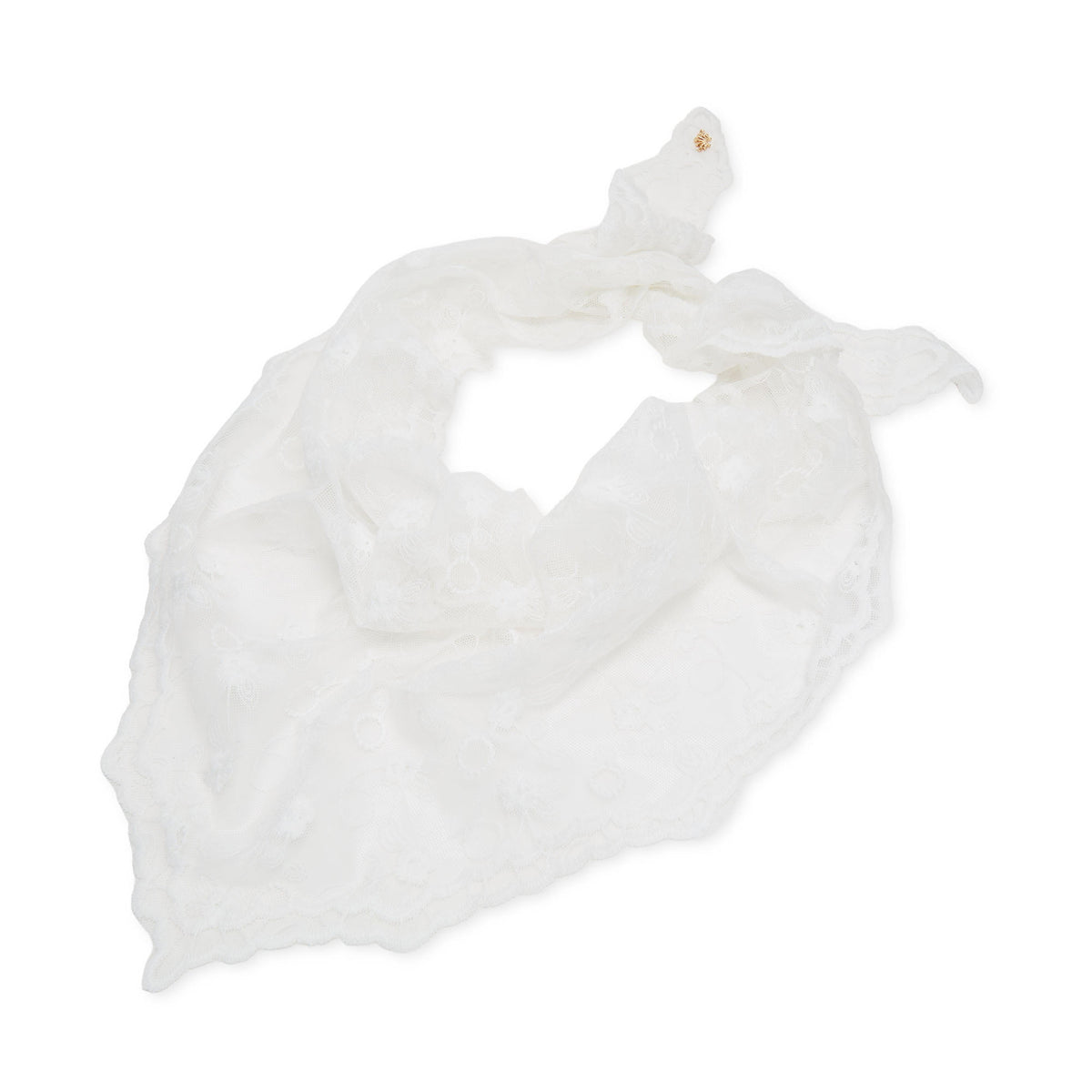 Lele Sadoughi SCARVES WHITE FLORAL AUDREY LACE SCARF