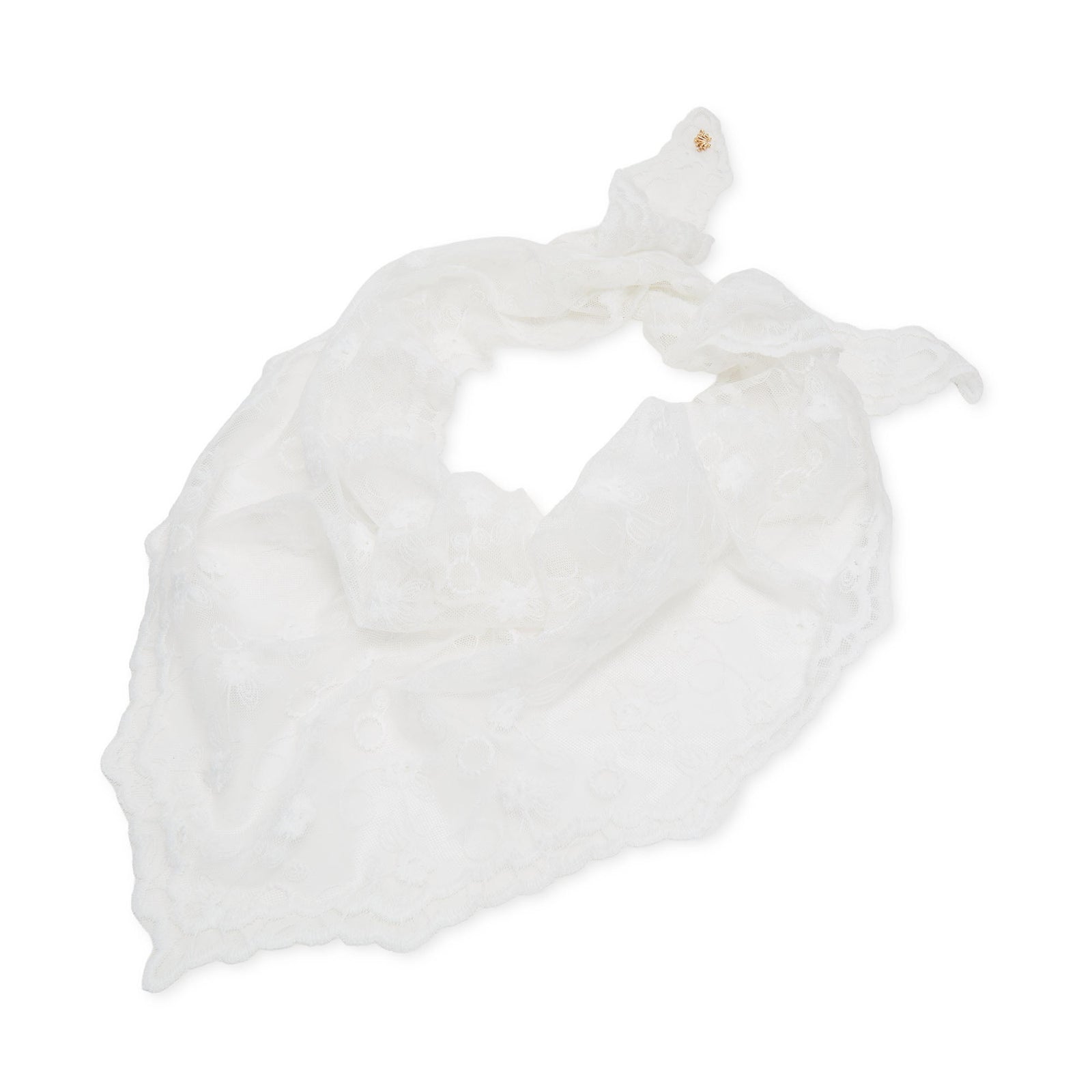 Lele Sadoughi SCARVES WHITE FLORAL AUDREY LACE SCARF