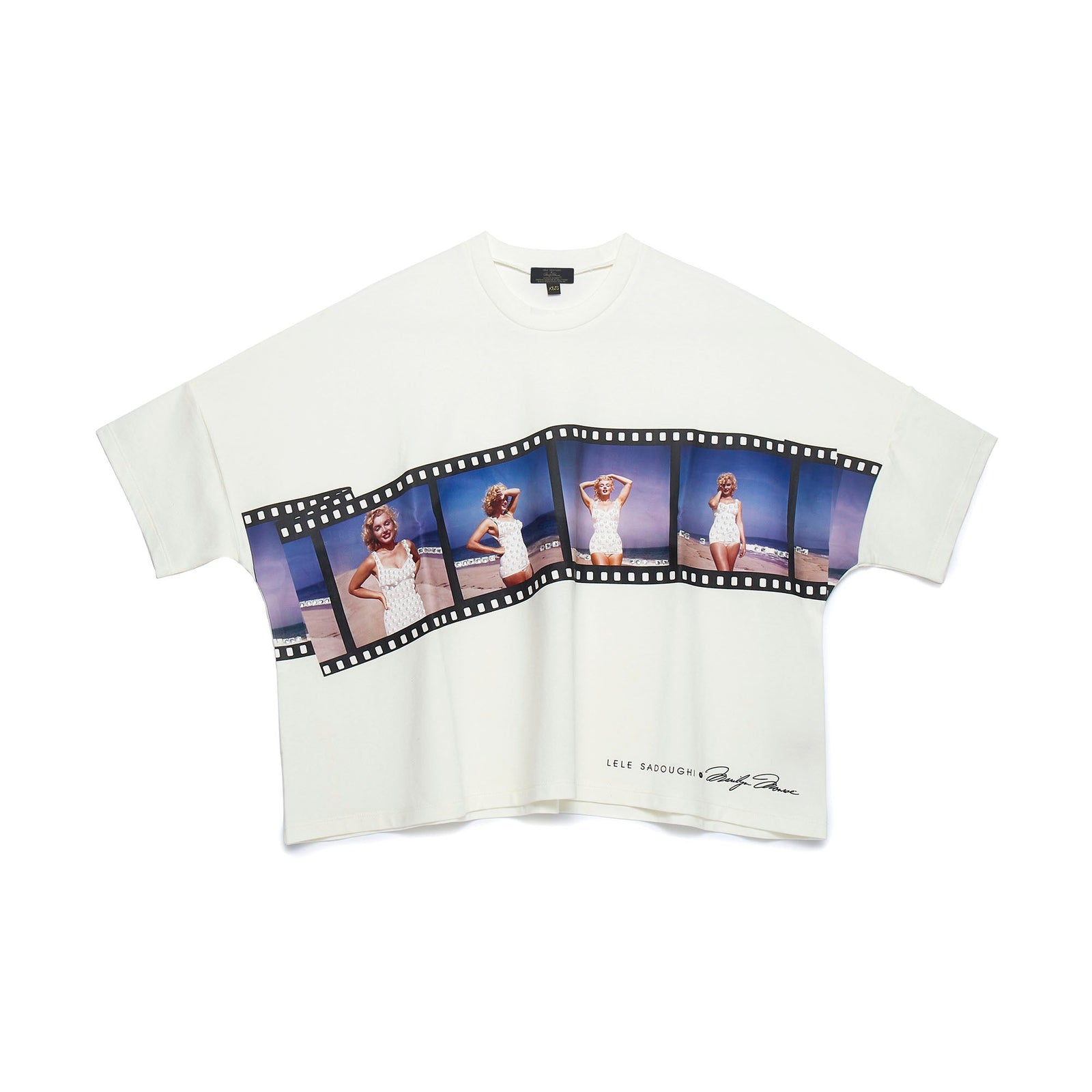 LELE SADOUGHI Shirts IVORY LELE SADOUGHI X MARILYN MONROE FILM STRIP EMBELLISHED TEE