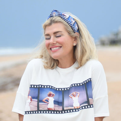 LELE SADOUGHI Shirts IVORY LELE SADOUGHI X MARILYN MONROE FILM STRIP EMBELLISHED TEE