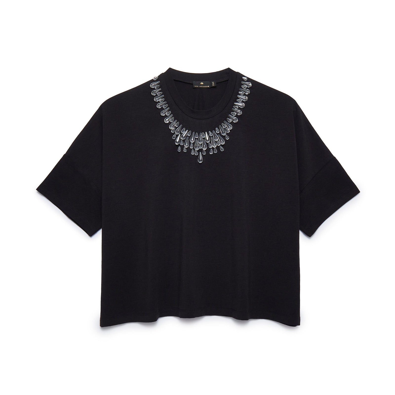 LELE SADOUGHI Shirts JET TEARDROP CRYSTAL T-SHIRT