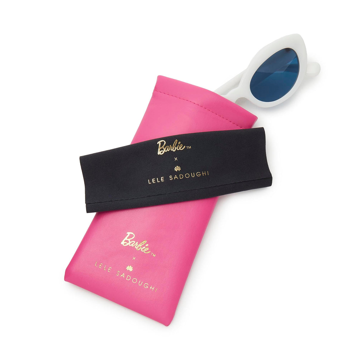 LELE SADOUGHI SUNGLASSES BARBIE™ x LELE SADOUGHI IVORY VINTAGE CAT-EYE SUNGLASSES