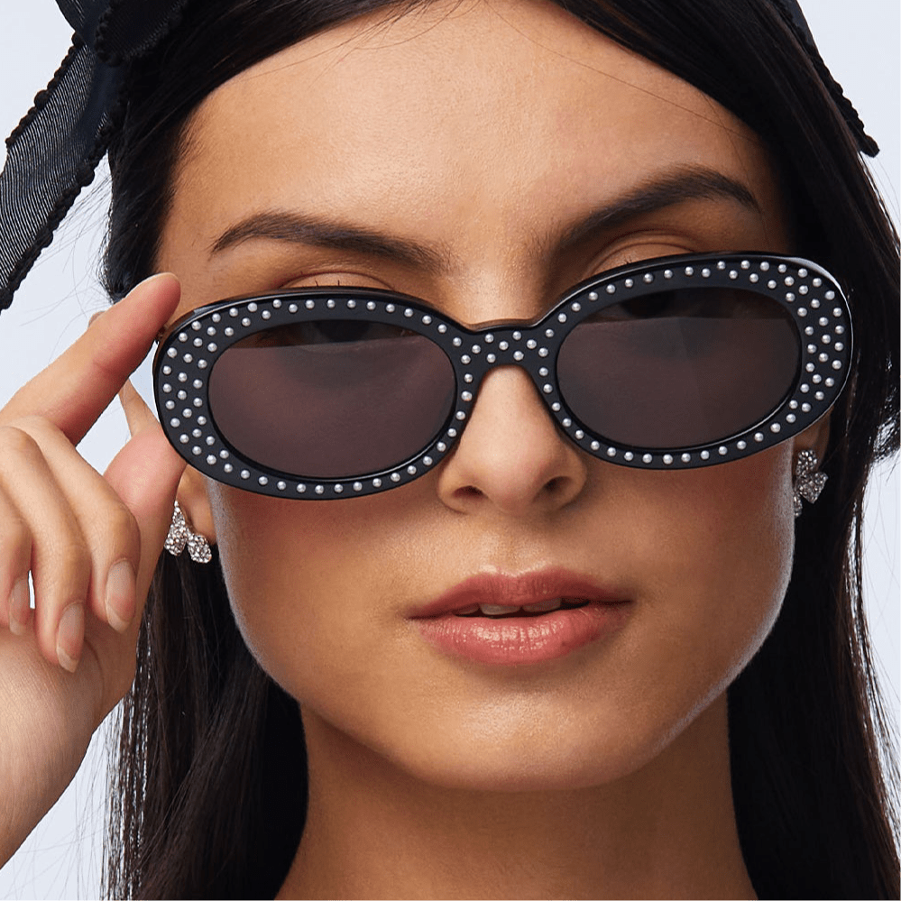 Lele Sadoughi SUNGLASSES JET OCEANSIDE PEARL OVAL SUNGLASSES