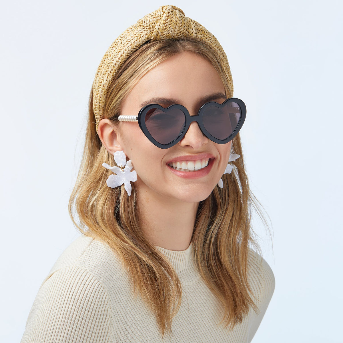 Lele Sadoughi SUNGLASSES JET PEARL SWEETHEART SUNGLASSES