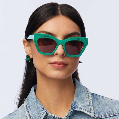 Lele Sadoughi SUNGLASSES MALACHITE LIDO SUNGLASSES