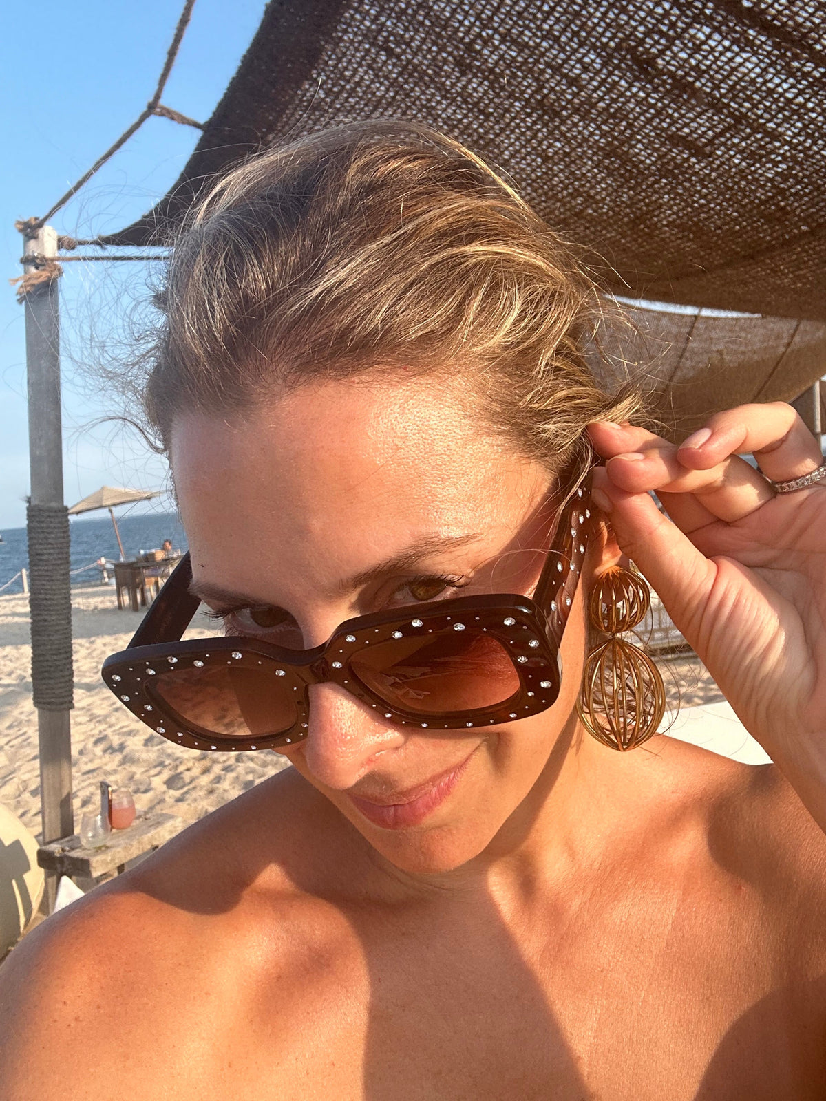 Lele Sadoughi SUNGLASSES TORTOISE ASPEN SUNGLASSES