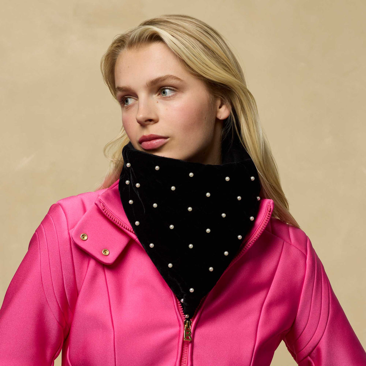 Lele Sadoughi Wraps JET LELE X POWDER PUFF PULLOVER SCARF