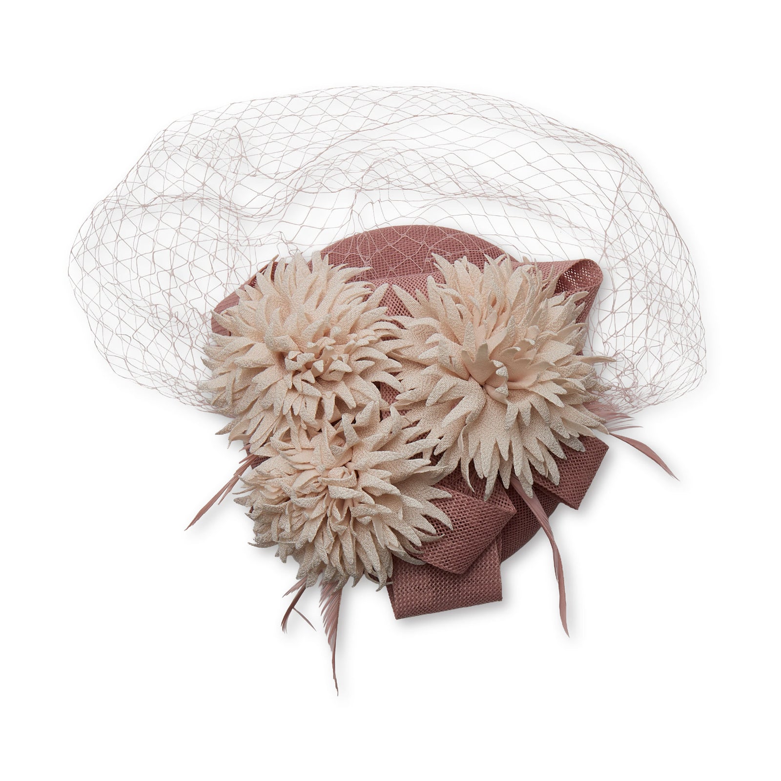 DUSTY PINK FLORAL BOUQUET FASCINATOR
