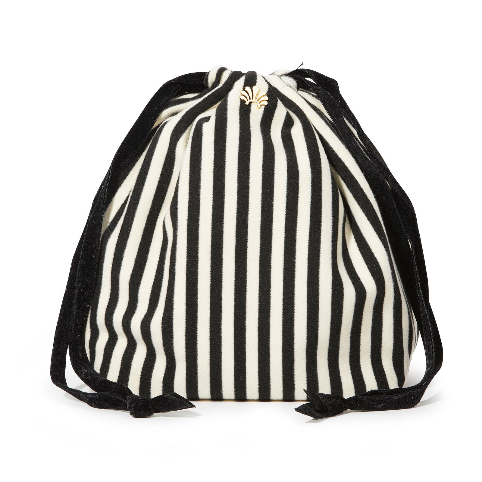 Lele Sadoughi CASE ONE SIZE / JET IVORY JET IVORY DRAWSTRING TRIPLE HEADBAND POUCH