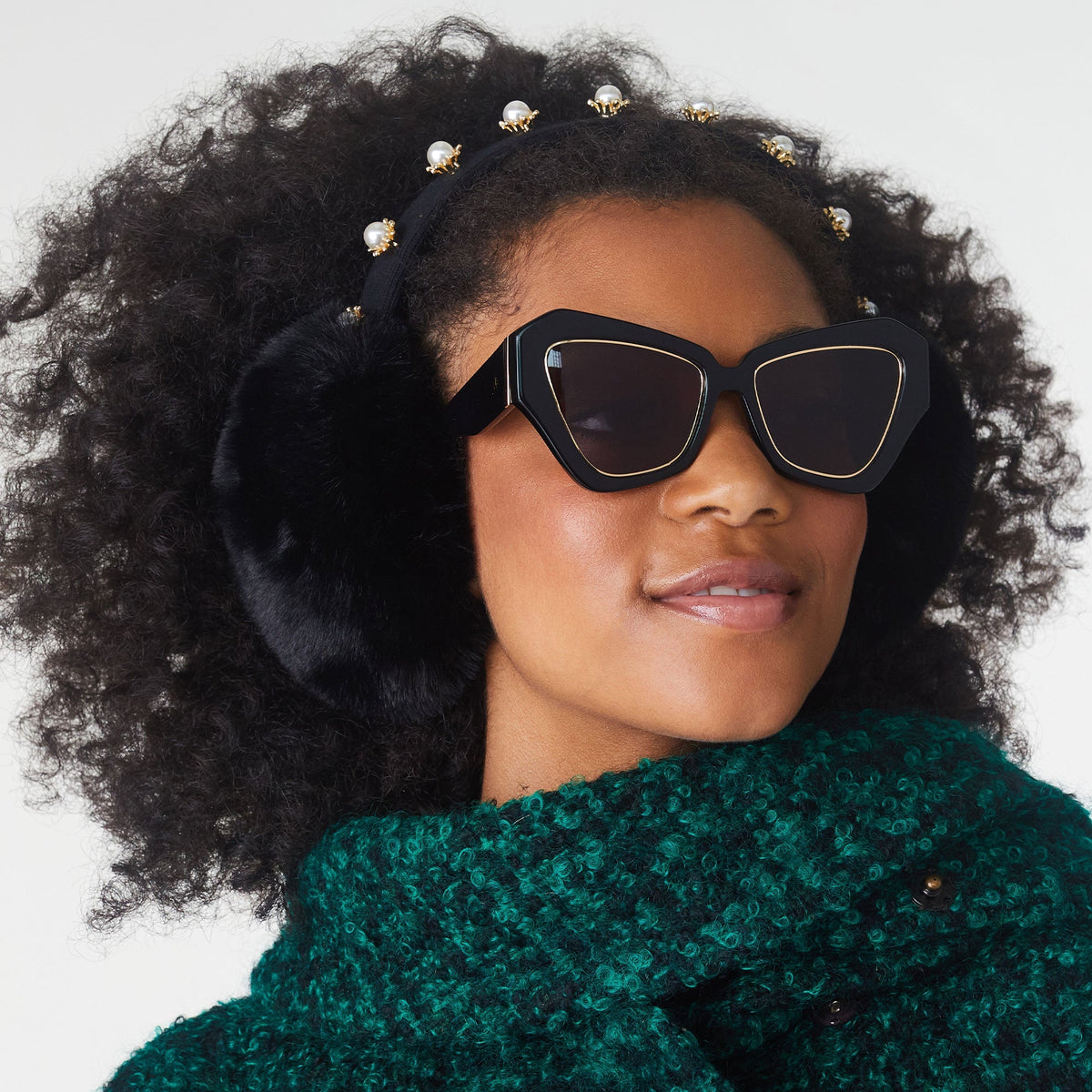 Lele Sadoughi EARMUFFS ONE SIZE / JET JET PEARL STARBURST EARMUFFS