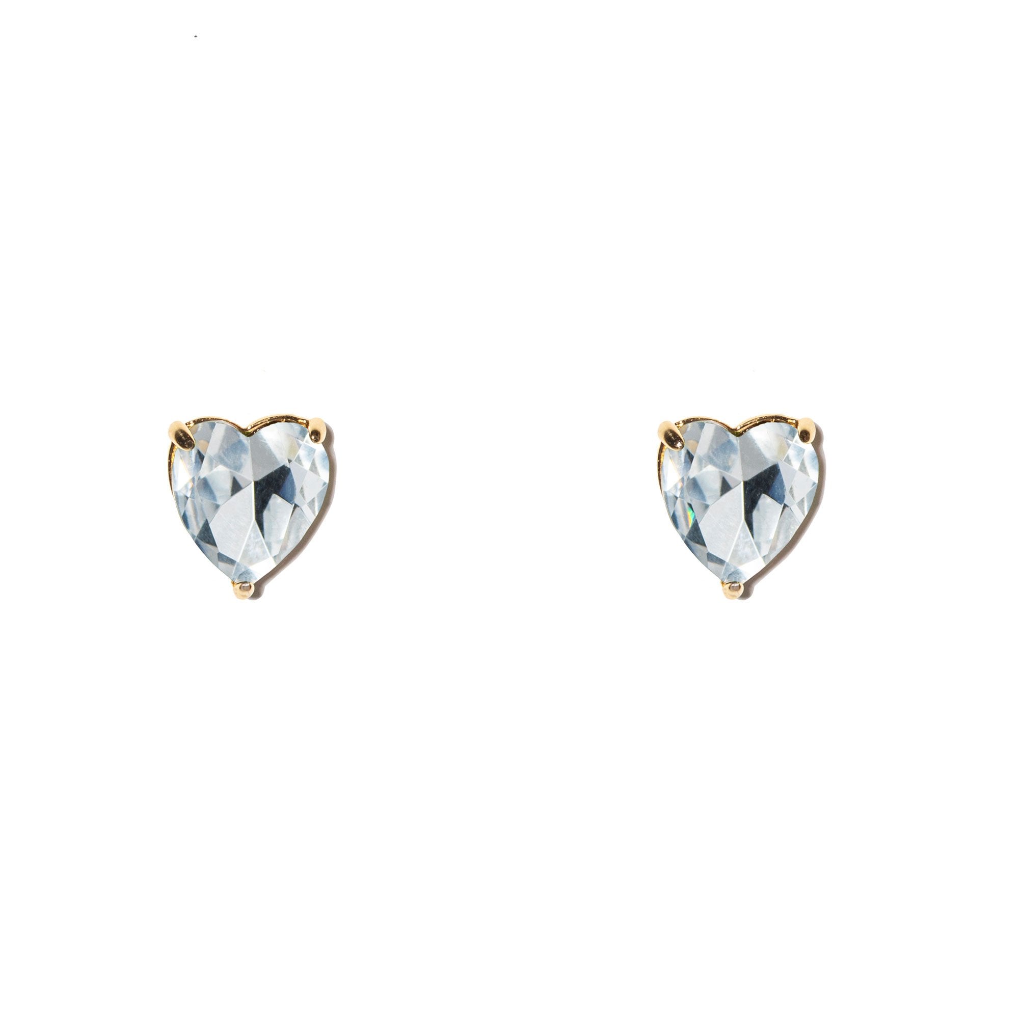 Silver Heart Stud Earrings, Crystal Heart Earrings, Heart Shaped Earrings, Swarovski  Earrings, Romantic Gift