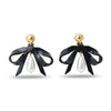 Lele Sadoughi EARRINGS ONE SIZE / JET JET BOW DROP EARRINGS