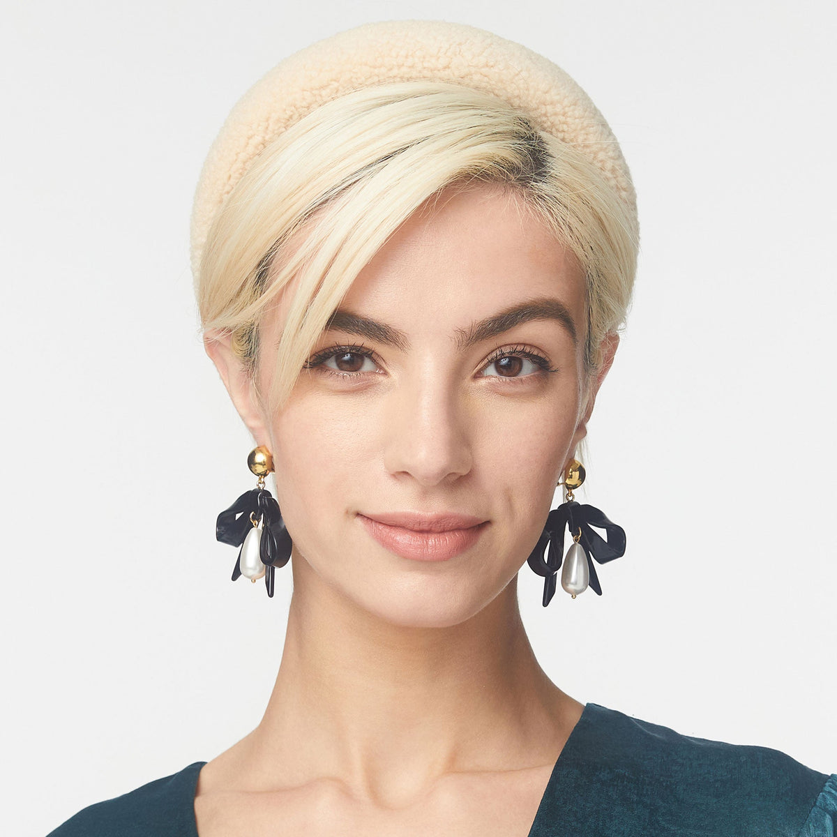 Lele Sadoughi EARRINGS ONE SIZE / JET JET BOW DROP EARRINGS