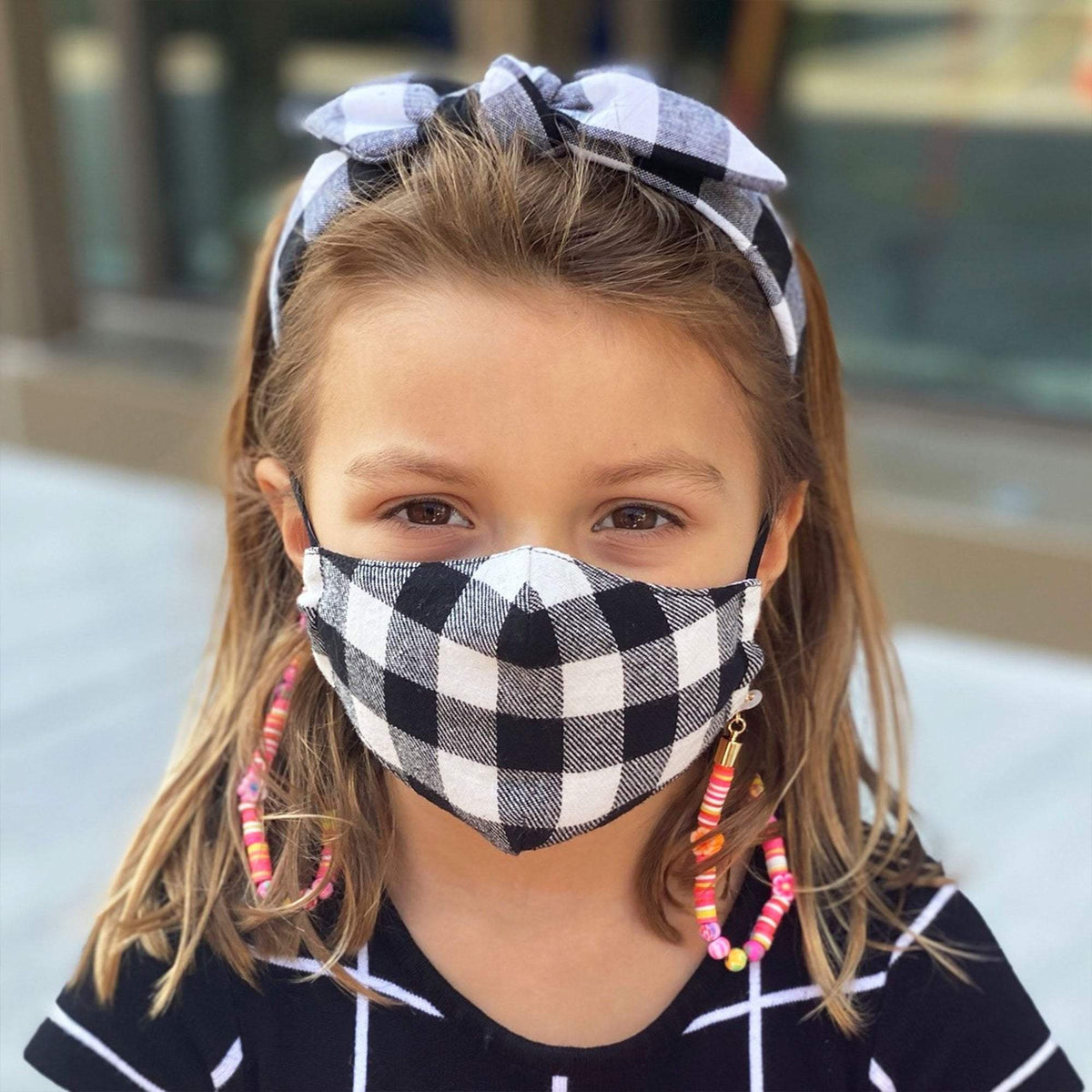 Lele Sadoughi FACE MASKS ONE SIZE / SNOW CAP SET OF 2 BLACK TIE KIDS' FACE MASKS