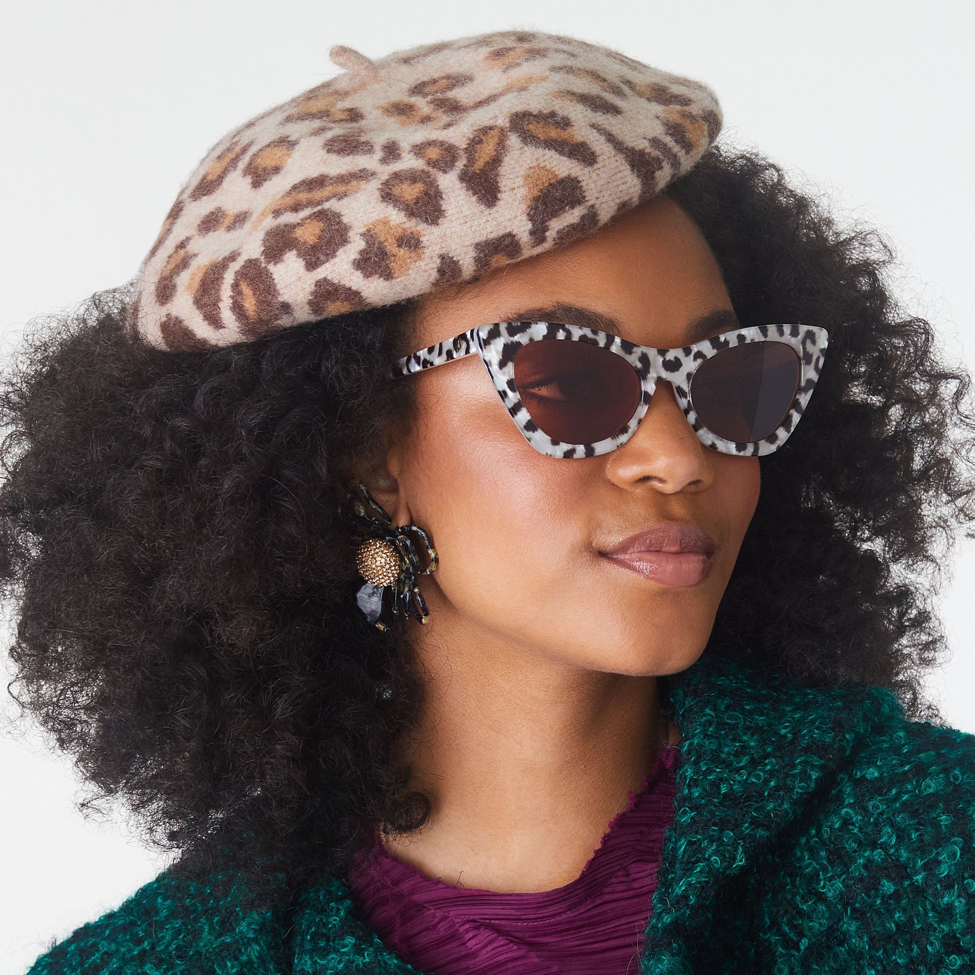 Beret Leopard Hats for Women for sale