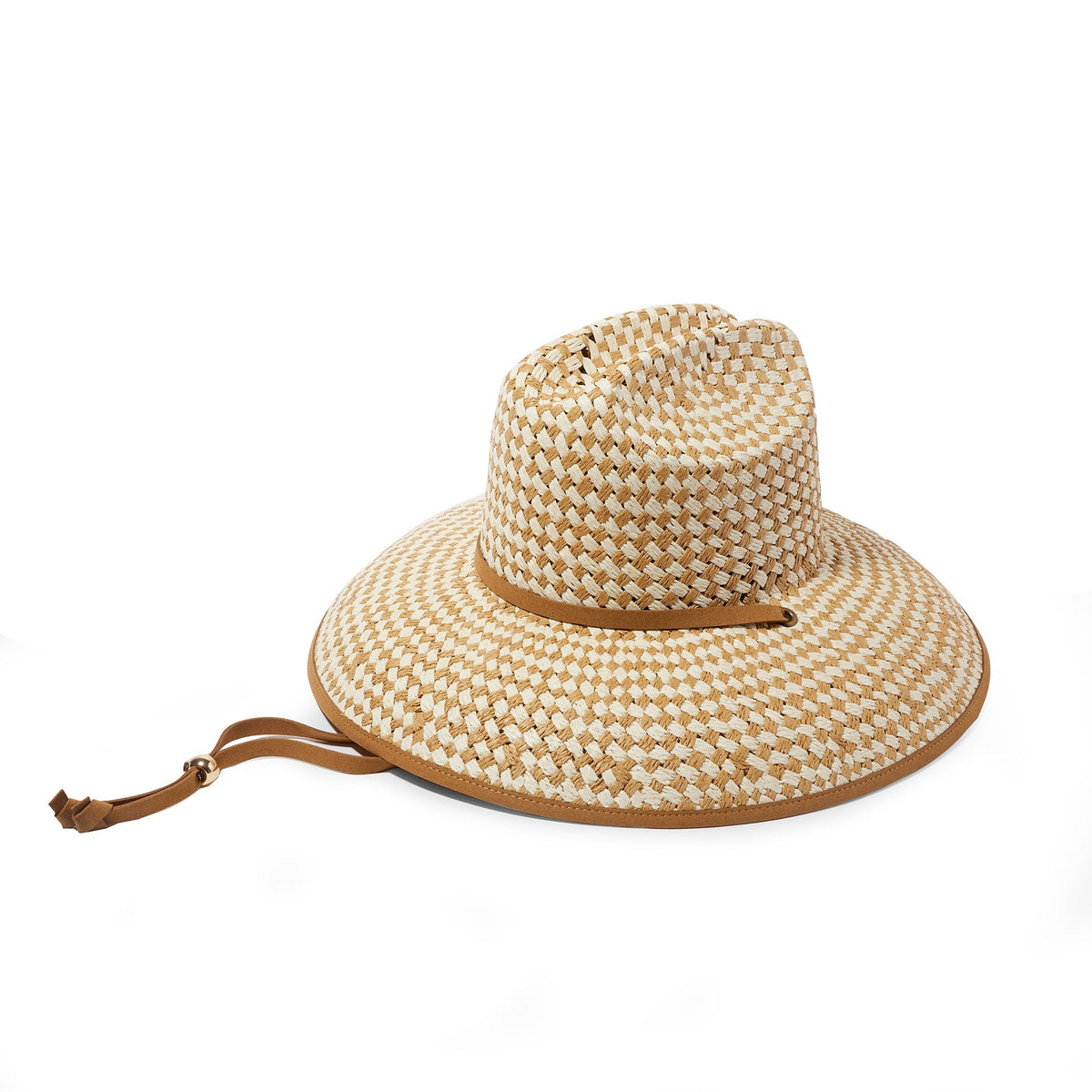 Lele Sadoughi HATS ONE SIZE / NATURAL NATURAL STRAW CHECKERED HAT