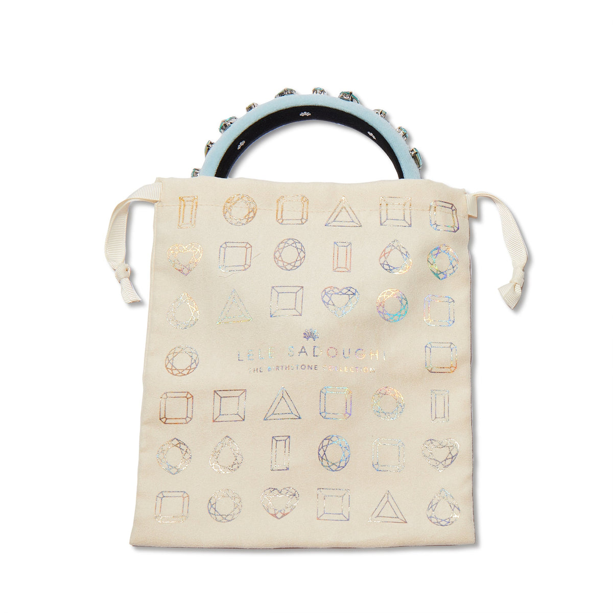 Lele Sadoughi HEADBANDS ONE SIZE APRIL DIAMOND MIXED CRYSTAL VELVET GIGI HEADBAND