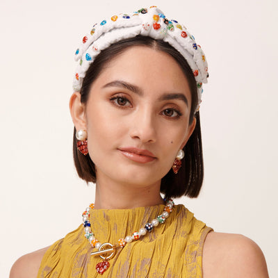 Lele Sadoughi HEADBANDS ONE SIZE / BIANCA MOSAIC BIANCA MOSAIC FIORE HEART VERONICA BOW HEADBAND