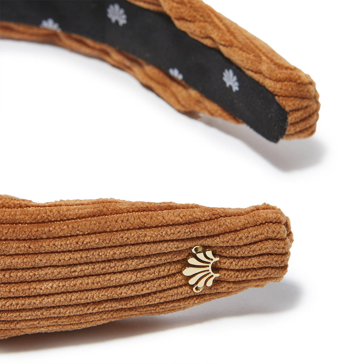 Lele Sadoughi HEADBANDS ONE SIZE / CAMEL CAMEL CORDUROY SLIM KNOTTED HEADBAND