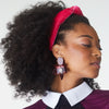 Lele Sadoughi HEADBANDS ONE SIZE / DAHLIA DAHLIA VELVET KNOTTED HEADBAND