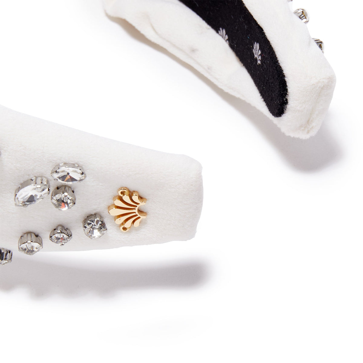 Lele Sadoughi HEADBANDS ONE SIZE / DIAMOND DIAMOND MIXED CRYSTAL VELVET KNOTTED HEADBAND