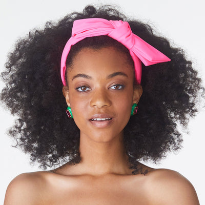 Lele Sadoughi HEADBANDS ONE SIZE / HIBISCUS LELE SADOUGHI X ATLANTIC PACIFIC HIBISCUS NEOPRENE HOLLY BOW HEADBAND
