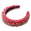 Lele Sadoughi HEADBANDS ONE SIZE / HOT PINK HOT PINK PADDED CANDY JEWELED HEADBAND