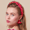 Lele Sadoughi HEADBANDS ONE SIZE / HOT PINK HOT PINK PADDED CANDY JEWELED HEADBAND