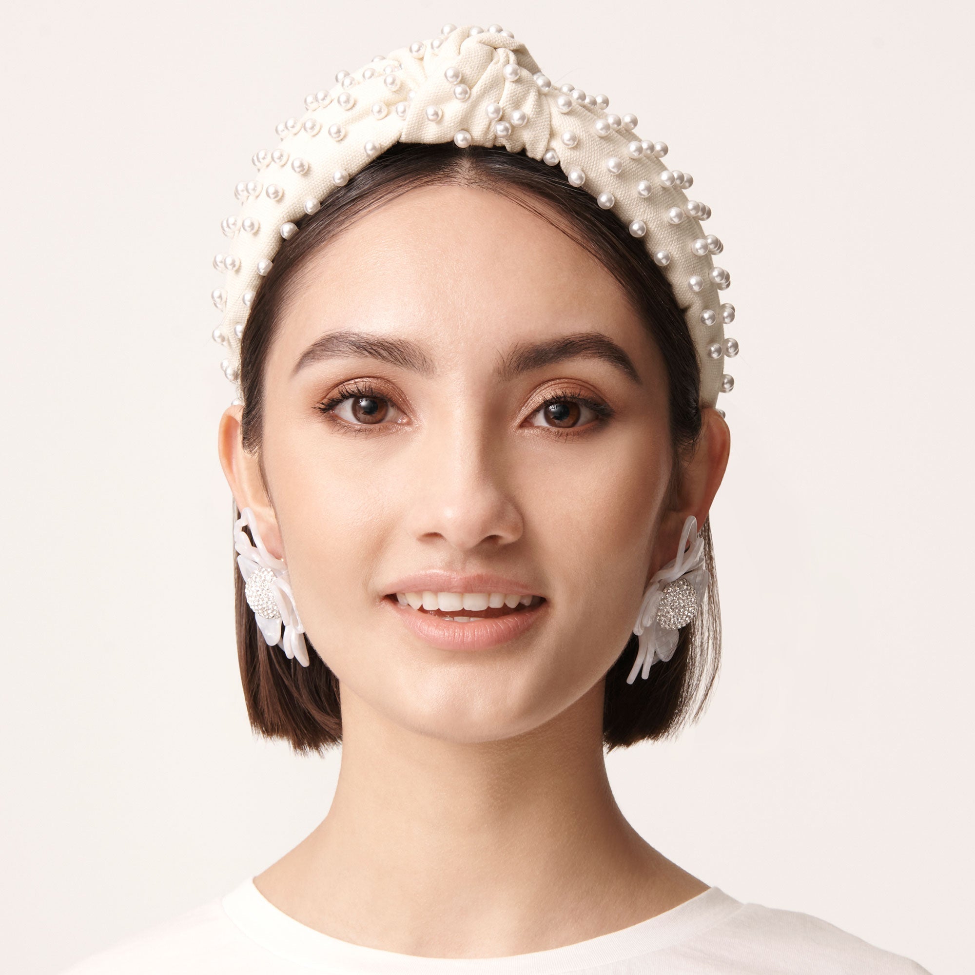 Lele Sadoughi Ivory Woven Pearl Headband