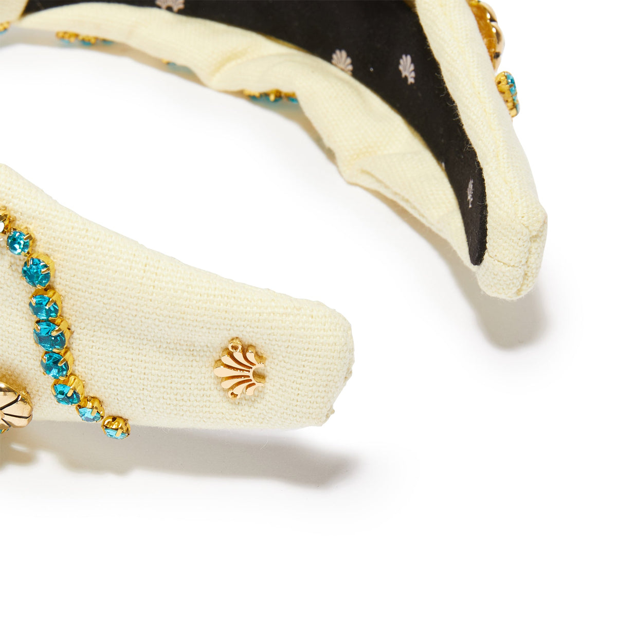 Lele Sadoughi HEADBANDS ONE SIZE IVORY NAUTILUS CRYSTAL KNOTTED HEADBAND